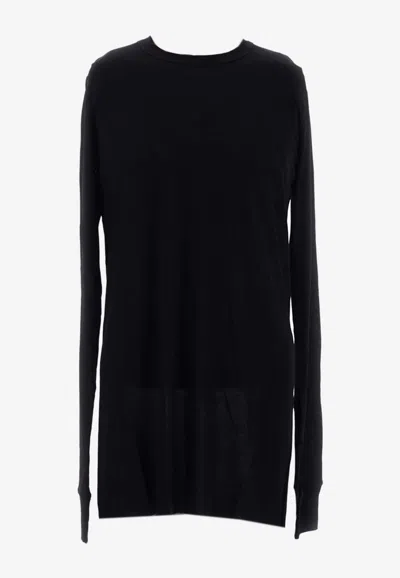 Rick Owens Basic Long-sleeved T-shirt In Black