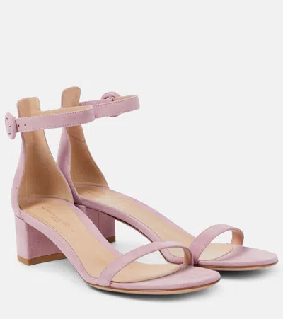 Gianvito Rossi Gaeta 45 Suede Sandals In Pink