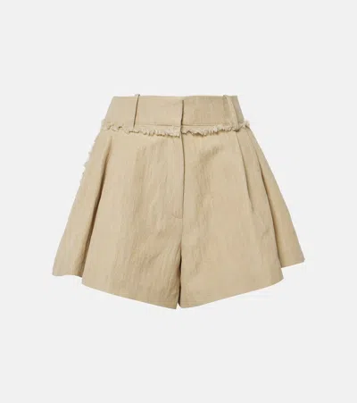 Rabanne Cotton Blend Shorts In Beige