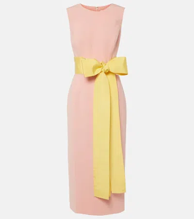 Carolina Herrera Bow-detail Crêpe Midi Dress In Pink