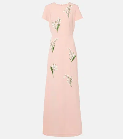 Carolina Herrera Bow-detail Embellished Gown In Pink