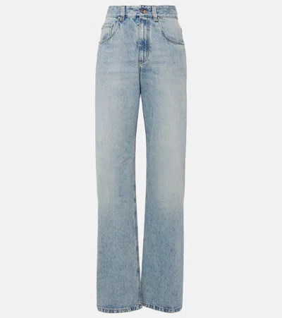 Brunello Cucinelli High-rise Straight Jeans In Blue