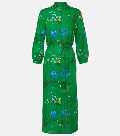 Erdem Cotton-blend Shirt Dress In Green