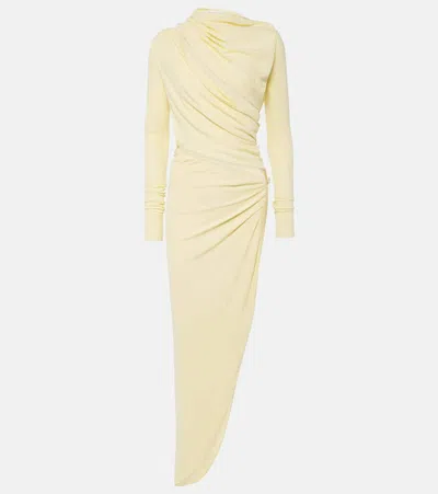 Christopher Esber Asymmetric Draped Cutout Midi Dress In White