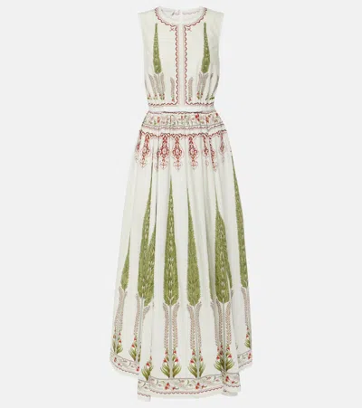 Giambattista Valli Printed Cotton Poplin Maxi Dress In White