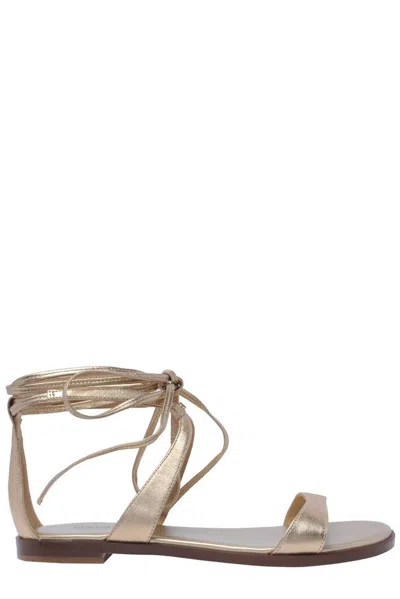 Michael Michael Kors Women's Amara Leather Sandals In Pale Gold