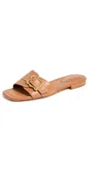 Schutz Wavy Slide Sandal In Brown