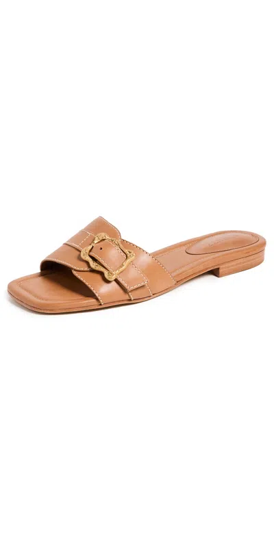 Schutz Wavy Slide Sandal In Brown