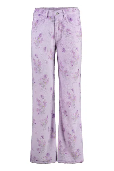 Acne Studios Floral Printed Flared Trousers In Multi