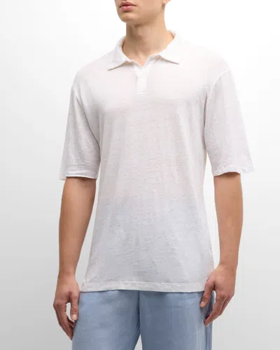 Frescobol Carioca Men's Mello Linen Polo Shirt In 01 White