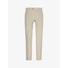Oscar Jacobson Mens Natural Beige Denz Side-panel Regular-fit Tapered-leg Mid-rise Wool Trousers