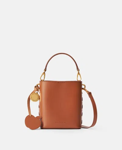 Stella Mccartney Whipstitched Bucket Bag In Tan Brown