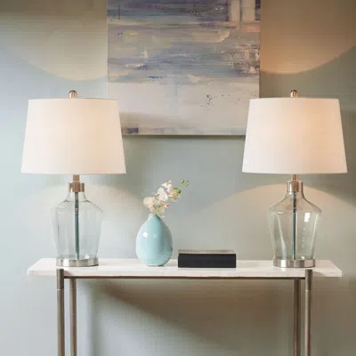 Simplie Fun Harmony Angular Glass Table Lamp, Set Of 2 In Transparent