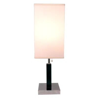 Simplie Fun 26" H Brown Square Wooden Table Lamp (1pc/ctn) (0.92/5.55) In Neutral