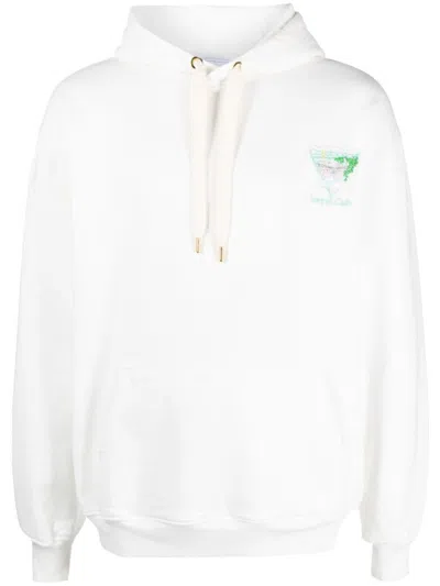 Casablanca Logo Organic Cotton Hoodie In White