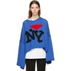 Raf Simons Blue Oversize  'i Love Ny' Sweater