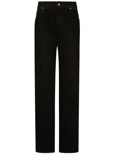 Dolce & Gabbana Boyfriend Jeans With Rips In Black