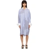 LOEWE LOEWE BLUE AND WHITE OVERSIZED PATCHWORK SHIRT DRESS