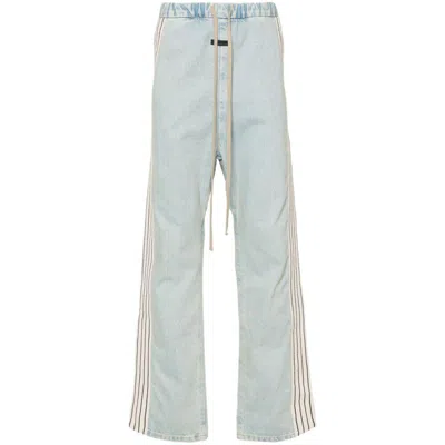 Fear Of God Mens Light Indigo Striped-panel Relaxed-fit Jeans
