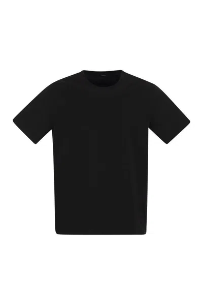 Herno Stretch Cotton Jersey T-shirt In Black
