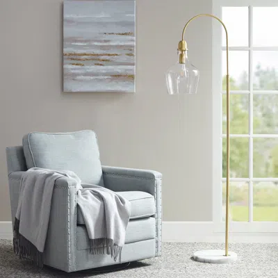 Simplie Fun Auburn Arched Floor Lamp With Marble Base In Blue