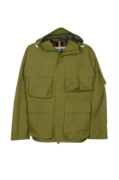 K-way Claudel-shell Jacket In Green Sphagnum
