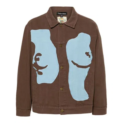 Kidsuper Body Denim Jacket In Brown/blue