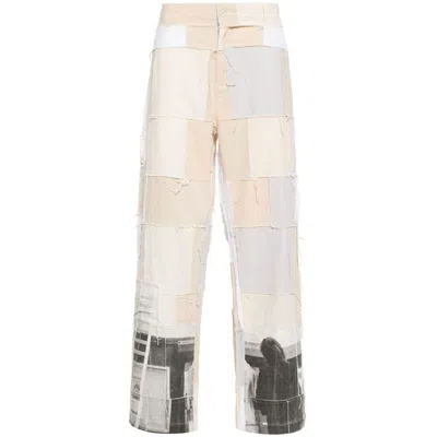 Kidsuper Graphic-print Panelled Design Trousers In Neutrals
