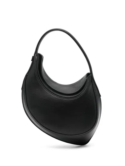 Mugler Spiral Curve Shoulder Bag 02 In Black