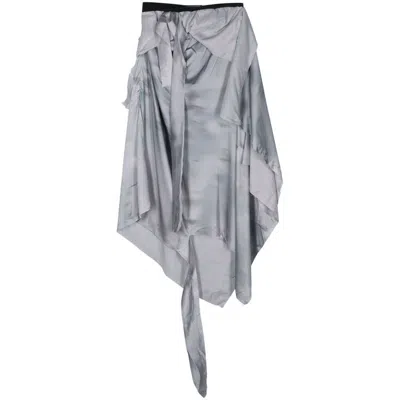 Ottolinger Distressed Midi Skirt In Grey