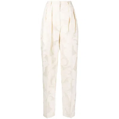 The Mannei Nausa Jacquard Tapered Cotton Pants In Pink