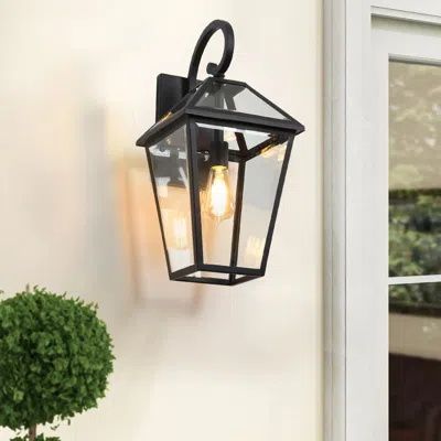 Simplie Fun Modern Outdoor Waterproof Wall Lamp In Black