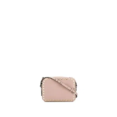 Valentino Garavani Rockstud Foldover Top Shoulder Bag In Pink