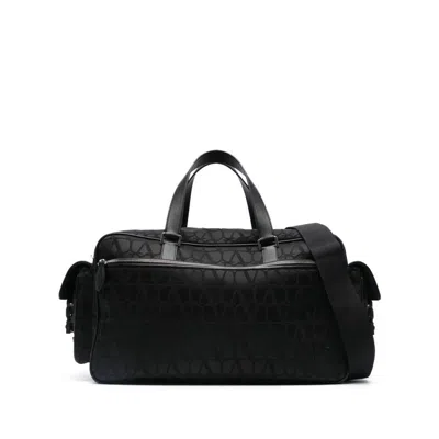 Valentino Garavani Toile Iconographe Travel Bag In Black