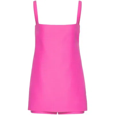 Valentino Square-neck Sleeveless Minidress In Pink