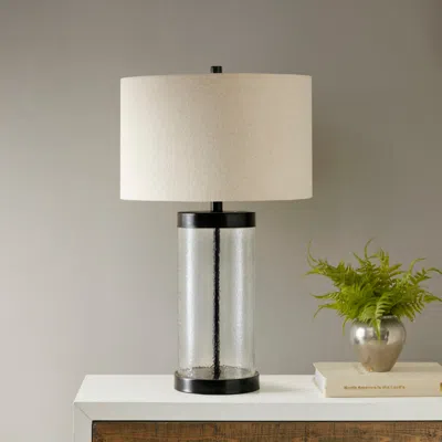 Simplie Fun Macon Glass Cylinder Table Lamp In Neutral