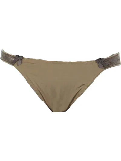 B.tempt'd By Wacoal Womens Satin Lace-trim Bikini Panty In Brown