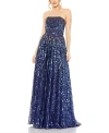 Mac Duggal Strapless Embellished A Line Gown In Twilight