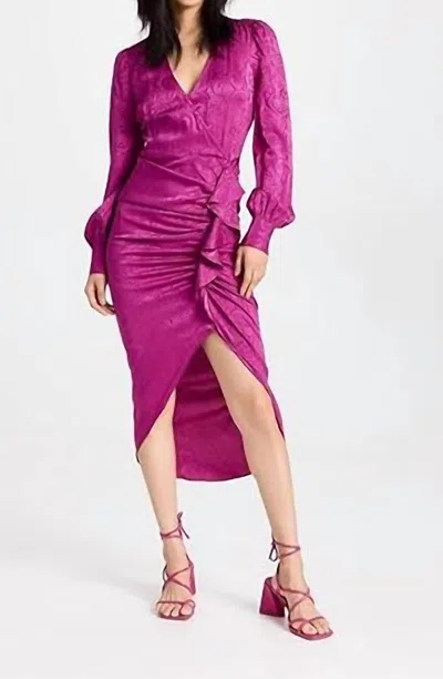 Veronica Beard Weiss Draped Midi-dress In Purple