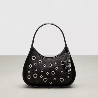 Coach Ergo Bag In Pebbled Topia Leather: Grommets In Black