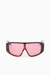 Cos Oversized Visor Sunglasses In Brown
