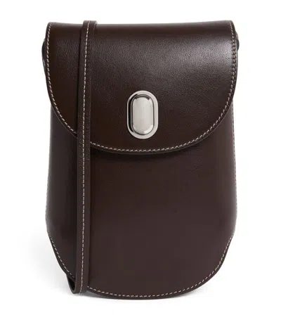 Savette Leather Tondo Cross-body Bag In Brown