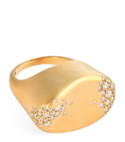 Nada Ghazal Yellow Gold And Champagne Diamond My Muse Storm Ring