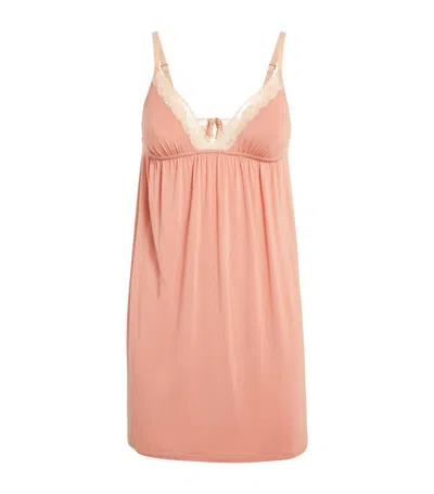 Eberjey Lace-trim Flora Chemise In Pink