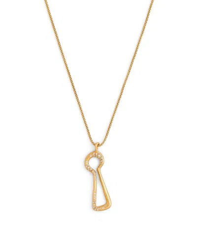 Nada Ghazal Yellow Gold And Diamond Doors Of Opportunity Large Unlock Necklace