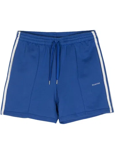 P.a.r.o.s.h Logo-embroidered Striped Shorts In Blue