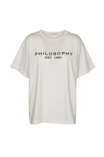 Philosophy Di Lorenzo Serafini Logo Printed Crewneck T-shirt In White