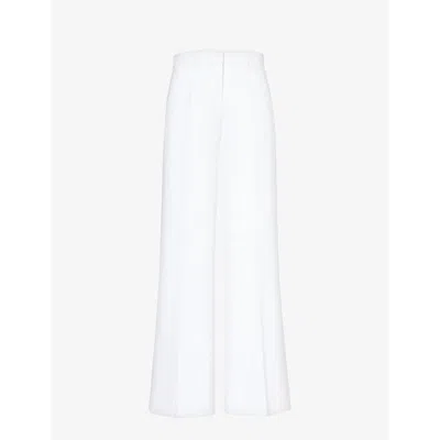 Me And Em Tux Wide-leg Mid-rise Stretch-woven Trousers In Fresh White