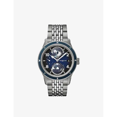 Montblanc Mb125567 1858 Geosphere Titanium Automatic Watch In Blue