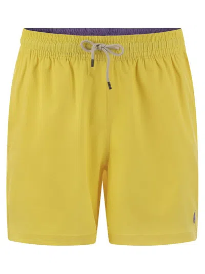 Polo Ralph Lauren Logo Embroidered Drawstring Swim Shorts In Yellow